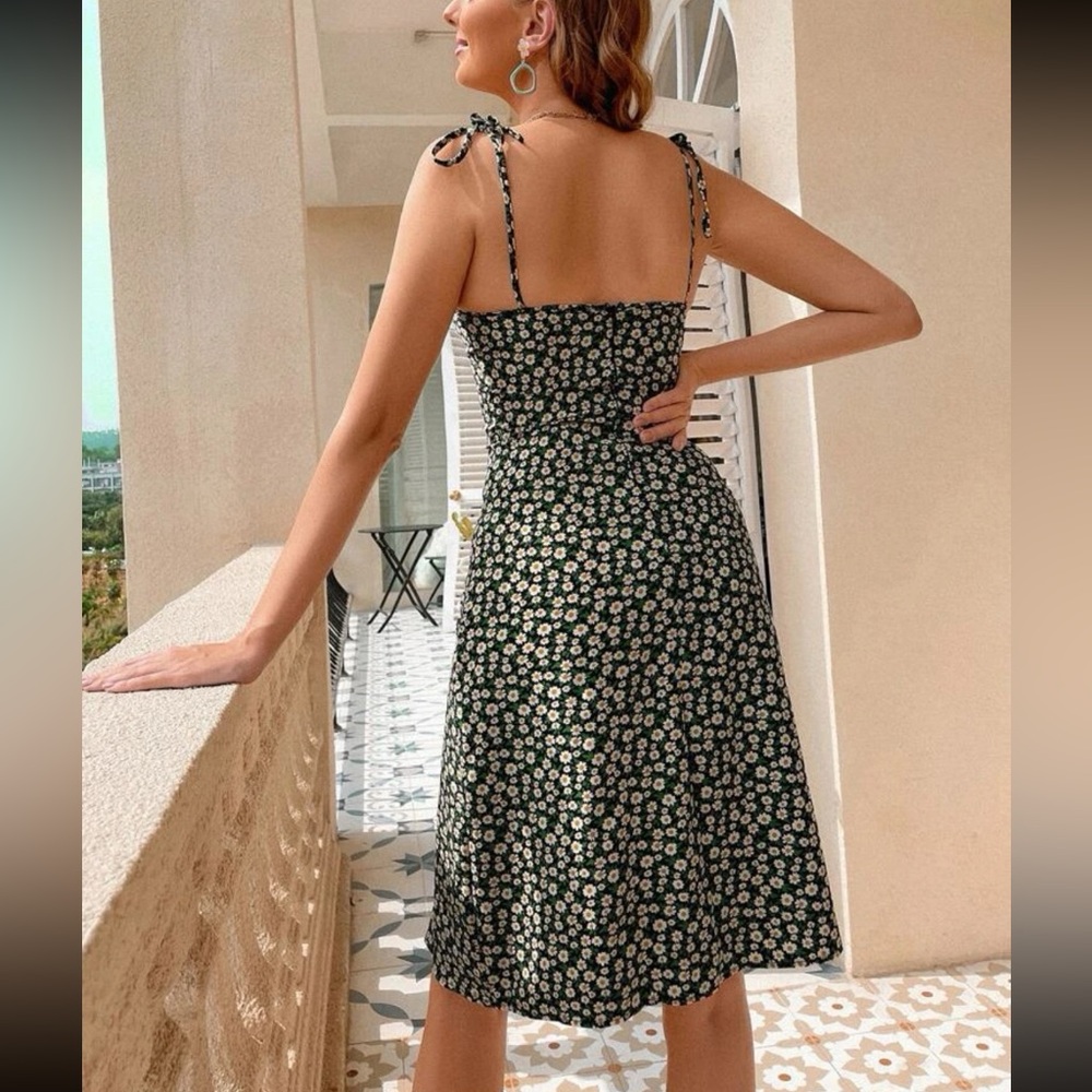 Floral green dress
